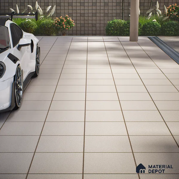 Parking Floor Tile TL 02342 16 x 16 inch Vitrified Anti Skid Matte Finish Heavy Duty Tile - 12 mm | Suitable For Outdoor, Heavy Traffic Areas | Pattern Alignment May Vary | 2-3 mm Spacer is Mandatory