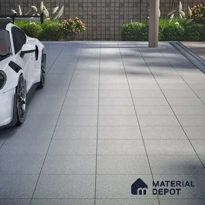 Parking Floor Tile TL 02343 16 x 16 inch Vitrified Anti Skid Matte Finish Heavy Duty Tile - 12 mm | Suitable For Outdoor, Heavy Traffic Areas | Pattern Alignment May Vary | 2-3 mm Spacer is Mandatory