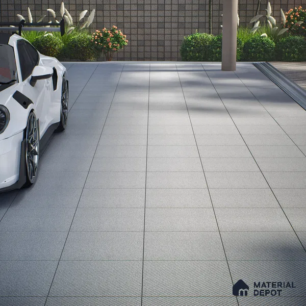 Parking Floor Tile TL 02343 16 x 16 inch Vitrified Anti Skid Matte Finish Heavy Duty Tile - 12 mm | Suitable For Outdoor, Heavy Traffic Areas | Pattern Alignment May Vary | 2-3 mm Spacer is Mandatory