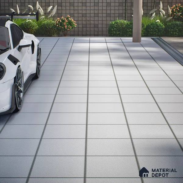 Parking Floor Tile TL 02344 16 x 16 inch Vitrified Anti Skid Matte Finish Heavy Duty Tile - 12 mm | Suitable For Outdoor, Heavy Traffic Areas | Pattern Alignment May Vary | 2-3 mm Spacer is Mandatory