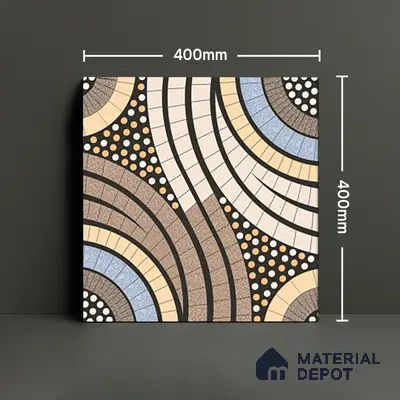 Parking Floor Tile TL 02345 16 x 16 inch Vitrified Anti Skid Matte Finish Heavy Duty Tile - 12 mm | Suitable For Outdoor, Heavy Traffic Areas | Pattern Alignment May Vary | 2-3 mm Spacer is Mandatory