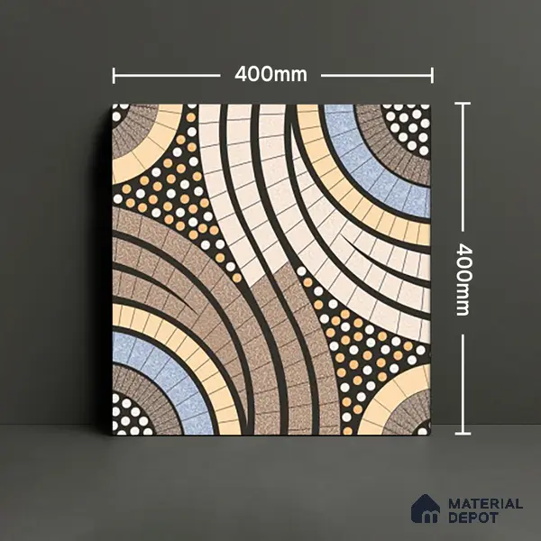 Parking Floor Tile TL 02345 16 x 16 inch Vitrified Anti Skid Matte Finish Heavy Duty Tile - 12 mm | Suitable For Outdoor, Heavy Traffic Areas | Pattern Alignment May Vary | 2-3 mm Spacer is Mandatory