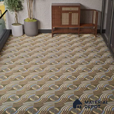 Parking Floor Tile TL 02345 16 x 16 inch Vitrified Anti Skid Matte Finish Heavy Duty Tile - 12 mm | Suitable For Outdoor, Heavy Traffic Areas | Pattern Alignment May Vary | 2-3 mm Spacer is Mandatory