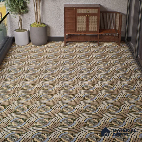 Parking Floor Tile TL 02345 16 x 16 inch Vitrified Anti Skid Matte Finish Heavy Duty Tile - 12 mm | Suitable For Outdoor, Heavy Traffic Areas | Pattern Alignment May Vary | 2-3 mm Spacer is Mandatory