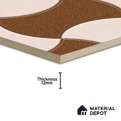 Parking Floor Tile TL 02346 16 x 16 inch Vitrified Anti Skid Matte Finish Heavy Duty Tile - 12 mm | Suitable For Outdoor, Heavy Traffic Areas | Pattern Alignment May Vary | 2-3 mm Spacer is Mandatory