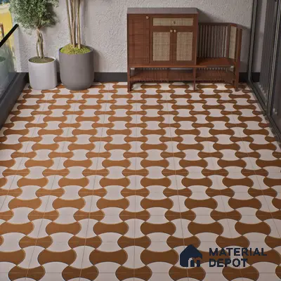Parking Floor Tile TL 02346 16 x 16 inch Vitrified Anti Skid Matte Finish Heavy Duty Tile - 12 mm | Suitable For Outdoor, Heavy Traffic Areas | Pattern Alignment May Vary | 2-3 mm Spacer is Mandatory