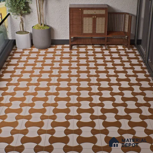Parking Floor Tile TL 02346 16 x 16 inch Vitrified Anti Skid Matte Finish Heavy Duty Tile - 12 mm | Suitable For Outdoor, Heavy Traffic Areas | Pattern Alignment May Vary | 2-3 mm Spacer is Mandatory