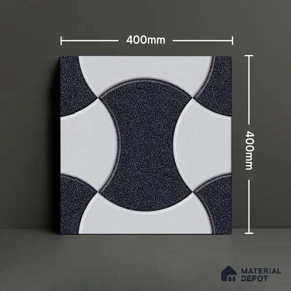 Parking Floor Tile TL 02347 16 x 16 inch Vitrified Anti Skid Matte Finish Heavy Duty Tile - 12 mm | Suitable For Outdoor, Heavy Traffic Areas | Pattern Alignment May Vary | 2-3 mm Spacer is Mandatory