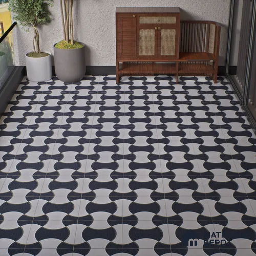 Parking Floor Tile TL 02347 16 x 16 inch Vitrified Anti Skid Matte Finish Heavy Duty Tile - 12 mm | Suitable For Outdoor, Heavy Traffic Areas | Pattern Alignment May Vary | 2-3 mm Spacer is Mandatory