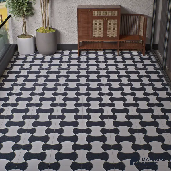 Parking Floor Tile TL 02347 16 x 16 inch Vitrified Anti Skid Matte Finish Heavy Duty Tile - 12 mm | Suitable For Outdoor, Heavy Traffic Areas | Pattern Alignment May Vary | 2-3 mm Spacer is Mandatory