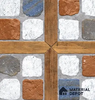 Parking Floor Tile TL 02349 16 x 16 inch Vitrified Anti Skid Matte Finish Heavy Duty Tile - 12 mm | Suitable For Outdoor, Heavy Traffic Areas | Pattern Alignment May Vary | 2-3 mm Spacer is Mandatory