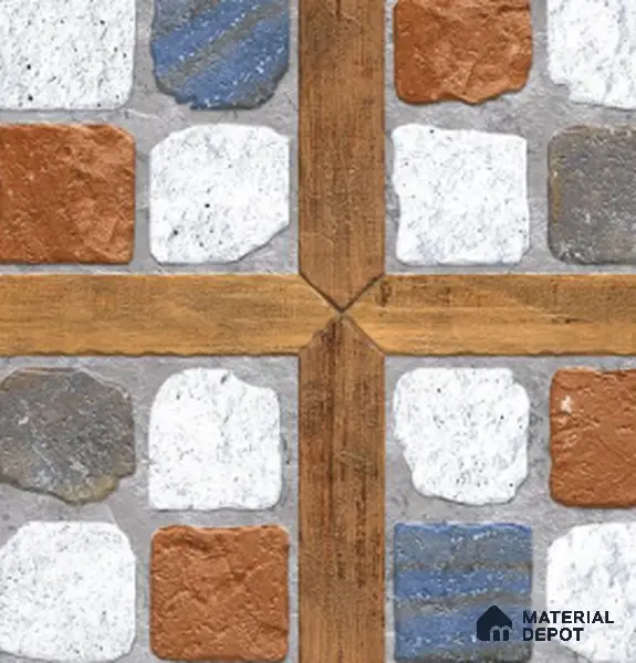 Parking Floor Tile TL 02349 16 x 16 inch Vitrified Anti Skid Matte Finish Heavy Duty Tile - 12 mm | Suitable For Outdoor, Heavy Traffic Areas | Pattern Alignment May Vary | 2-3 mm Spacer is Mandatory