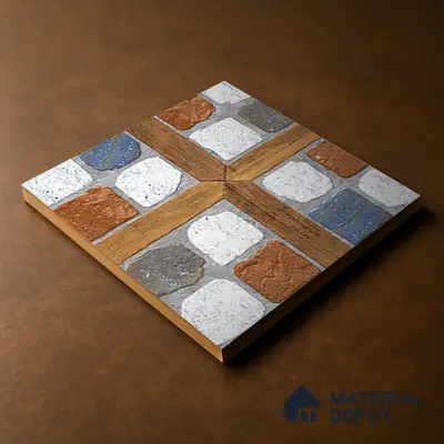 Parking Floor Tile TL 02349 16 x 16 inch Vitrified Anti Skid Matte Finish Heavy Duty Tile - 12 mm | Suitable For Outdoor, Heavy Traffic Areas | Pattern Alignment May Vary | 2-3 mm Spacer is Mandatory