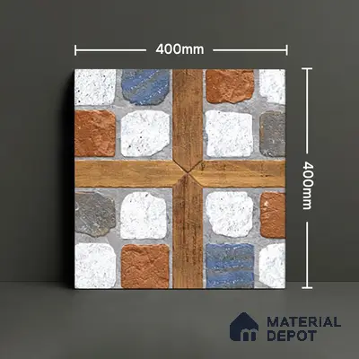 Parking Floor Tile TL 02349 16 x 16 inch Vitrified Anti Skid Matte Finish Heavy Duty Tile - 12 mm | Suitable For Outdoor, Heavy Traffic Areas | Pattern Alignment May Vary | 2-3 mm Spacer is Mandatory