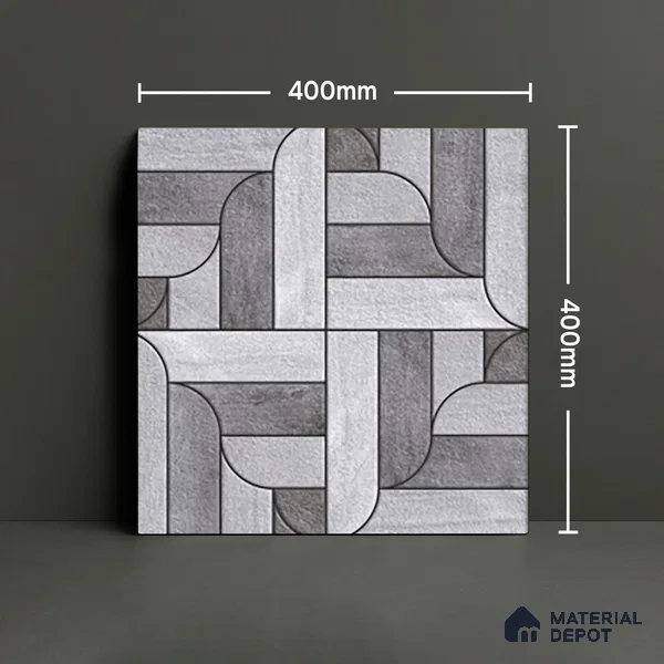 Parking Floor Tile TL 02350 16 x 16 inch Vitrified Anti Skid Matte Finish Heavy Duty Tile - 12 mm | Suitable For Outdoor, Heavy Traffic Areas | Pattern Alignment May Vary | 2-3 mm Spacer is Mandatory