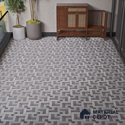 Parking Floor Tile TL 02350 16 x 16 inch Vitrified Anti Skid Matte Finish Heavy Duty Tile - 12 mm | Suitable For Outdoor, Heavy Traffic Areas | Pattern Alignment May Vary | 2-3 mm Spacer is Mandatory