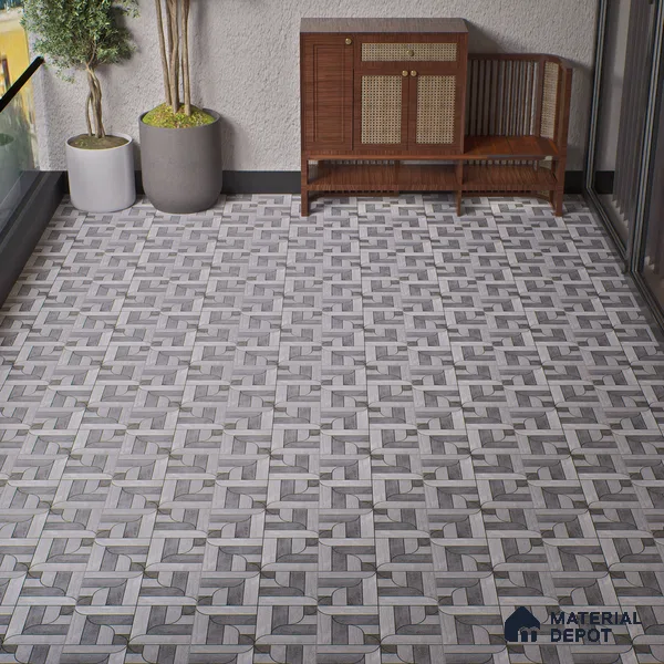 Parking Floor Tile TL 02350 16 x 16 inch Vitrified Anti Skid Matte Finish Heavy Duty Tile - 12 mm | Suitable For Outdoor, Heavy Traffic Areas | Pattern Alignment May Vary | 2-3 mm Spacer is Mandatory