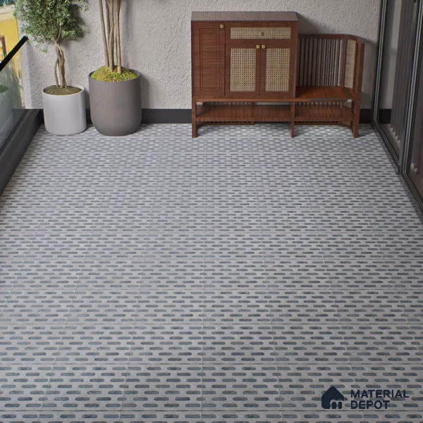 Parking Floor Tile TL 02351 16 x 16 inch Vitrified Anti Skid Matte Finish Heavy Duty Tile - 12 mm | Suitable For Outdoor, Heavy Traffic Areas | Pattern Alignment May Vary | 2-3 mm Spacer is Mandatory