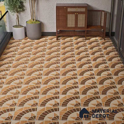 Parking Floor Tile TL 02353 16 x 16 inch Vitrified Anti Skid Matte Finish Heavy Duty Tile - 12 mm | Suitable For Outdoor, Heavy Traffic Areas | Pattern Alignment May Vary | 2-3 mm Spacer is Mandatory