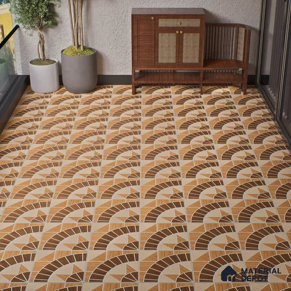 Parking Floor Tile TL 02353 16 x 16 inch Vitrified Anti Skid Matte Finish Heavy Duty Tile - 12 mm | Suitable For Outdoor, Heavy Traffic Areas | Pattern Alignment May Vary | 2-3 mm Spacer is Mandatory