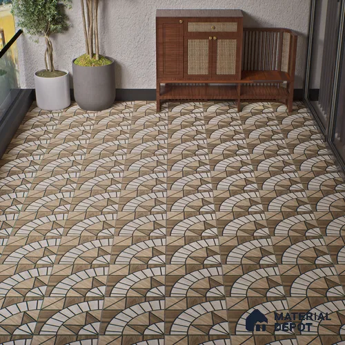 Parking Floor Tile TL 02354 16 x 16 inch Vitrified Anti Skid Matte Finish Heavy Duty Tile - 12 mm | Suitable For Outdoor, Heavy Traffic Areas | Pattern Alignment May Vary | 2-3 mm Spacer is Mandatory