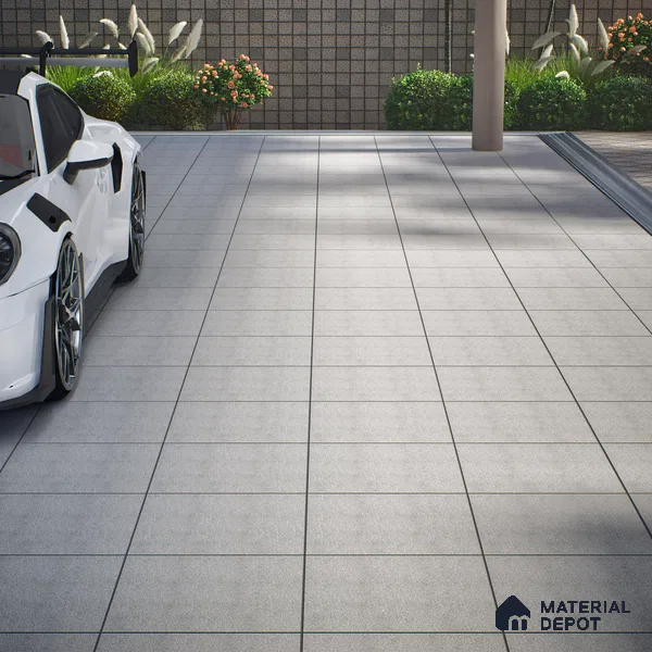 Parking Floor Tile TL 02356 16 x 16 inch Vitrified Anti Skid Matte Finish Heavy Duty Tile - 12 mm | Suitable For Bathroom, Heavy Traffic Areas | Pattern Alignment May Vary | 2-3 mm Spacer is Mandatory