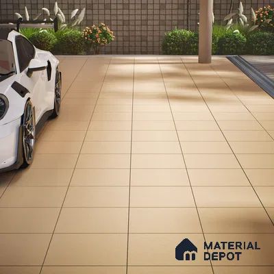 Parking Floor Tile TL 02358 16 x 16 inch Vitrified Anti Skid Matte Finish Heavy Duty Tile - 12 mm | Suitable For Bathroom, Heavy Traffic Areas, Courtyard | Pattern Alignment May Vary | 2-3 mm Spacer is Mandatory