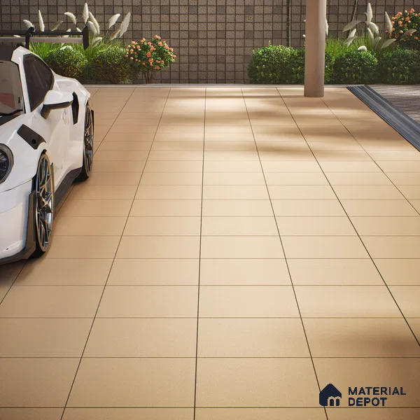 Parking Floor Tile TL 02358 16 x 16 inch Vitrified Anti Skid Matte Finish Heavy Duty Tile - 12 mm | Suitable For Bathroom, Heavy Traffic Areas, Courtyard | Pattern Alignment May Vary | 2-3 mm Spacer is Mandatory