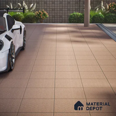 Parking Floor Tile TL 02360 16 x 16 inch Vitrified Anti Skid Matte Finish Heavy Duty Tile - 12 mm | Suitable For Parking, Heavy Traffic Areas, Bathroom | Pattern Alignment May Vary | 2-3 mm Spacer is Mandatory