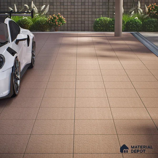 Parking Floor Tile TL 02360 16 x 16 inch Vitrified Anti Skid Matte Finish Heavy Duty Tile - 12 mm | Suitable For Parking, Heavy Traffic Areas, Bathroom | Pattern Alignment May Vary | 2-3 mm Spacer is Mandatory