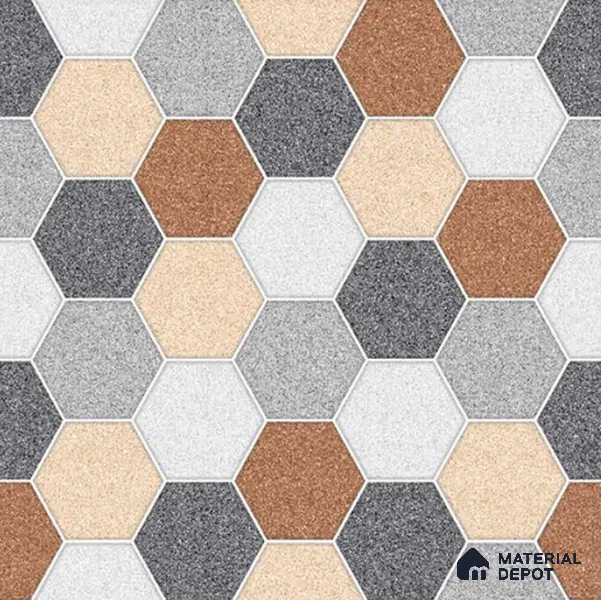 Parking Floor Tile TL 02363 16 x 16 inch Vitrified Anti Skid Matte Finish Heavy Duty Tile - 12 mm | Suitable For Outdoor, Heavy Traffic Areas | Pattern Alignment May Vary | 2-3 mm Spacer is Mandatory