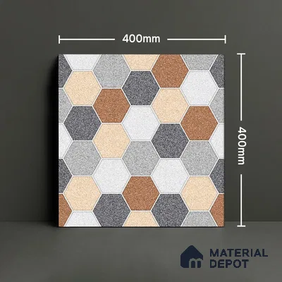 Parking Floor Tile TL 02363 16 x 16 inch Vitrified Anti Skid Matte Finish Heavy Duty Tile - 12 mm | Suitable For Outdoor, Heavy Traffic Areas | Pattern Alignment May Vary | 2-3 mm Spacer is Mandatory