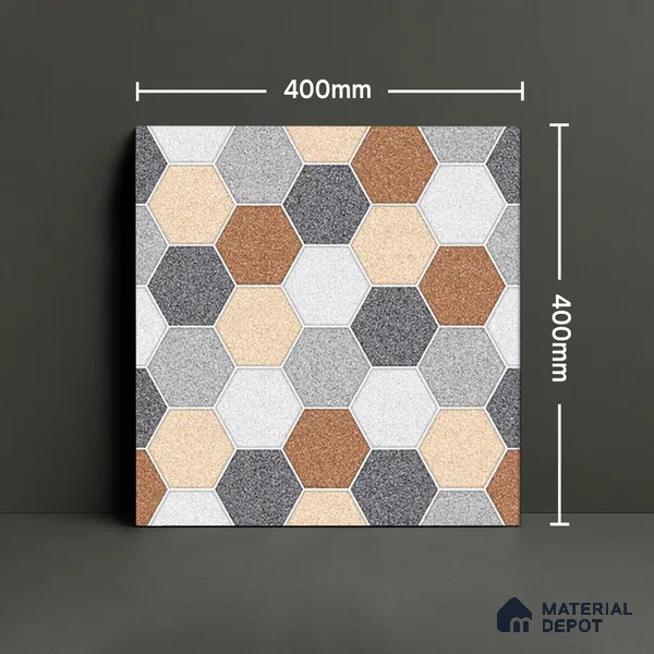 Parking Floor Tile TL 02363 16 x 16 inch Vitrified Anti Skid Matte Finish Heavy Duty Tile - 12 mm | Suitable For Outdoor, Heavy Traffic Areas | Pattern Alignment May Vary | 2-3 mm Spacer is Mandatory