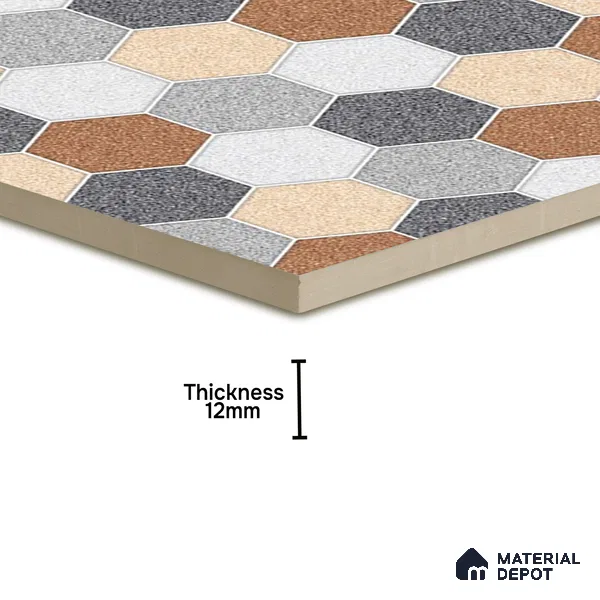 Parking Floor Tile TL 02363 16 x 16 inch Vitrified Anti Skid Matte Finish Heavy Duty Tile - 12 mm | Suitable For Outdoor, Heavy Traffic Areas | Pattern Alignment May Vary | 2-3 mm Spacer is Mandatory