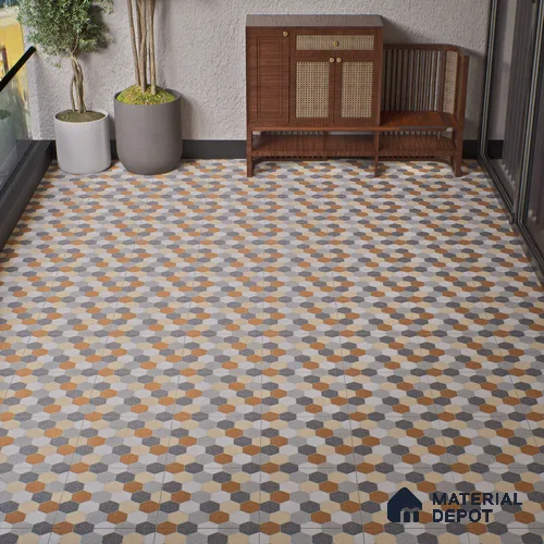 Parking Floor Tile TL 02363 16 x 16 inch Vitrified Anti Skid Matte Finish Heavy Duty Tile - 12 mm | Suitable For Outdoor, Heavy Traffic Areas | Pattern Alignment May Vary | 2-3 mm Spacer is Mandatory