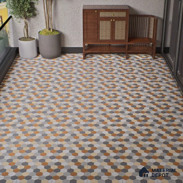 Parking Floor Tile TL 02363 16 x 16 inch Vitrified Anti Skid Matte Finish Heavy Duty Tile - 12 mm | Suitable For Outdoor, Heavy Traffic Areas | Pattern Alignment May Vary | 2-3 mm Spacer is Mandatory