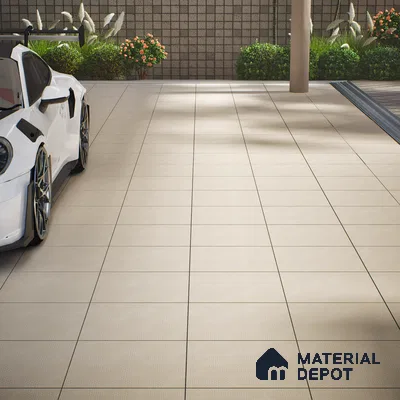 Parking Floor Tile TL 02364 16 x 16 inch Vitrified Anti Skid Matte Finish Heavy Duty Tile - 12 mm | Suitable For Bathroom, Heavy Traffic Areas | Pattern Alignment May Vary | 2-3 mm Spacer is Mandatory
