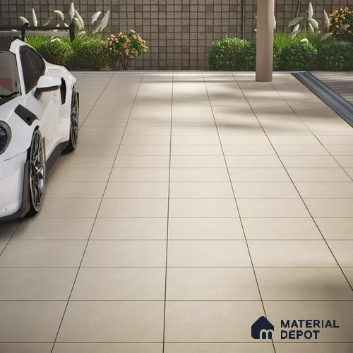 Parking Floor Tile TL 02364 16 x 16 inch Vitrified Anti Skid Matte Finish Heavy Duty Tile - 12 mm | Suitable For Bathroom, Heavy Traffic Areas | Pattern Alignment May Vary | 2-3 mm Spacer is Mandatory