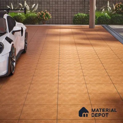 Parking Floor Tile TL 02365 16 x 16 inch Vitrified Anti Skid Matte Finish Heavy Duty Tile - 12 mm | Suitable For Outdoor, Heavy Traffic Areas | Pattern Alignment May Vary | 2-3 mm Spacer is Mandatory