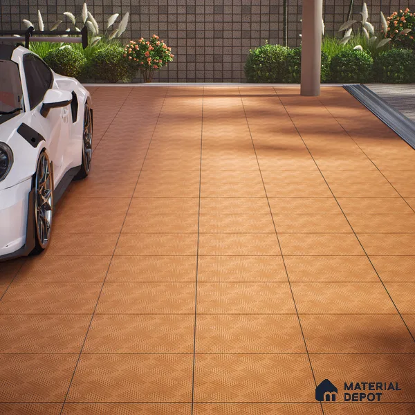 Parking Floor Tile TL 02365 16 x 16 inch Vitrified Anti Skid Matte Finish Heavy Duty Tile - 12 mm | Suitable For Outdoor, Heavy Traffic Areas | Pattern Alignment May Vary | 2-3 mm Spacer is Mandatory