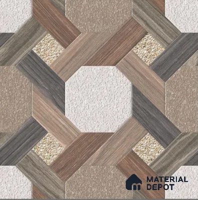 Parking Floor Tile TL 02366 16 x 16 inch Vitrified Anti Skid Matte Finish Heavy Duty Tile - 12 mm | Suitable For Outdoor, Heavy Traffic Areas | Pattern Alignment May Vary | 2-3 mm Spacer is Mandatory