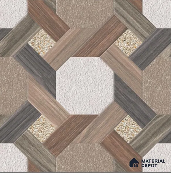 Parking Floor Tile TL 02366 16 x 16 inch Vitrified Anti Skid Matte Finish Heavy Duty Tile - 12 mm | Suitable For Outdoor, Heavy Traffic Areas | Pattern Alignment May Vary | 2-3 mm Spacer is Mandatory