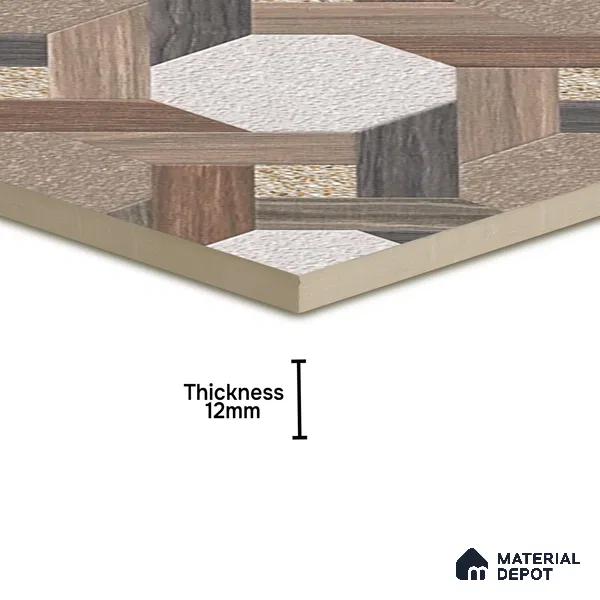 Parking Floor Tile TL 02366 16 x 16 inch Vitrified Anti Skid Matte Finish Heavy Duty Tile - 12 mm | Suitable For Outdoor, Heavy Traffic Areas | Pattern Alignment May Vary | 2-3 mm Spacer is Mandatory