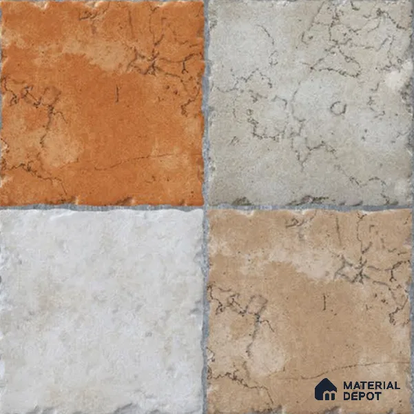Parking Floor Tile TL 02367 16 x 16 inch Vitrified Anti Skid Matte Finish Heavy Duty Tile - 12 mm | Suitable For Outdoor, Heavy Traffic Areas | Pattern Alignment May Vary | 2-3 mm Spacer is Mandatory