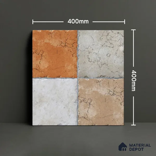Parking Floor Tile TL 02367 16 x 16 inch Vitrified Anti Skid Matte Finish Heavy Duty Tile - 12 mm | Suitable For Outdoor, Heavy Traffic Areas | Pattern Alignment May Vary | 2-3 mm Spacer is Mandatory