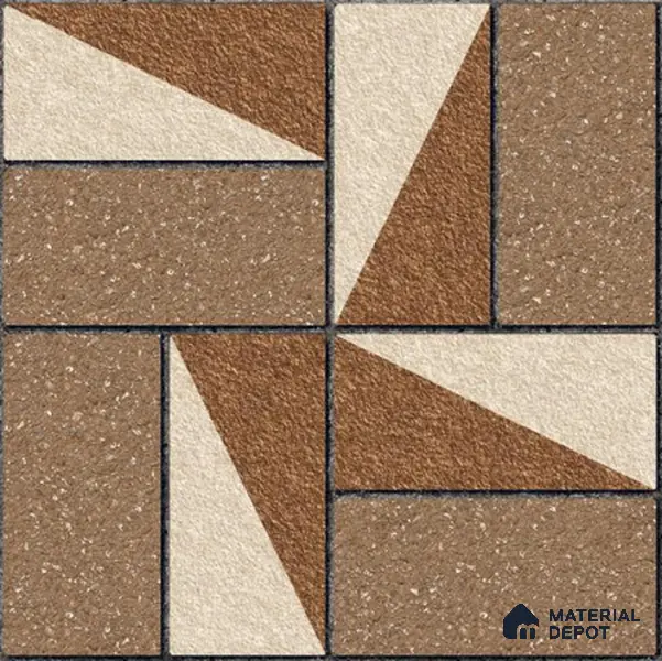 Parking Floor Tile TL 02368 16 x 16 inch Vitrified Anti Skid Matte Finish Heavy Duty Tile - 12 mm | Suitable For Outdoor, Heavy Traffic Areas | Pattern Alignment May Vary | 2-3 mm Spacer is Mandatory
