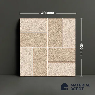 Parking Floor Tile TL 02369 16 x 16 inch Vitrified Anti Skid Matte Finish Heavy Duty Tile - 12 mm | Suitable For Outdoor, Heavy Traffic Areas | Pattern Alignment May Vary | 2-3 mm Spacer is Mandatory