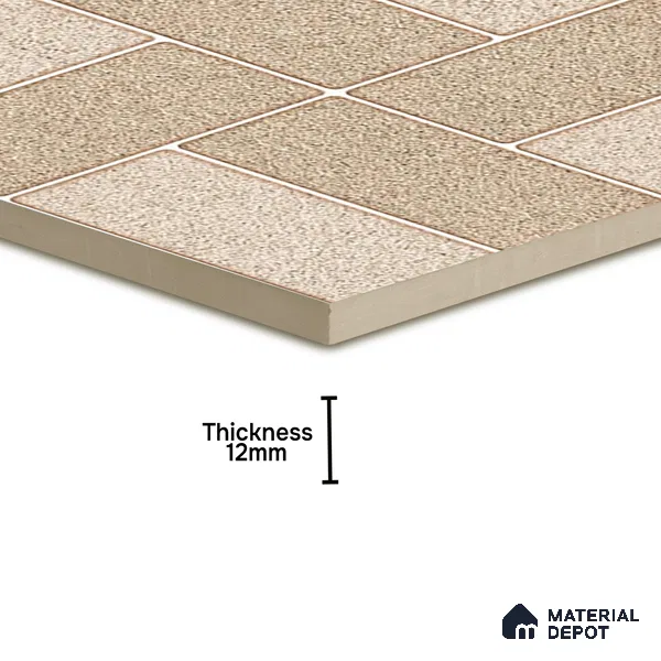 Parking Floor Tile TL 02369 16 x 16 inch Vitrified Anti Skid Matte Finish Heavy Duty Tile - 12 mm | Suitable For Outdoor, Heavy Traffic Areas | Pattern Alignment May Vary | 2-3 mm Spacer is Mandatory