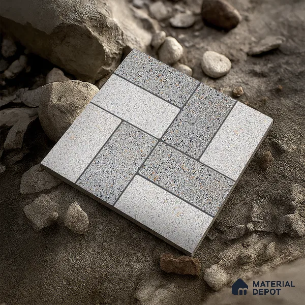 Parking Floor Tile TL 02370 16 x 16 inch Vitrified Anti Skid Matte Finish Heavy Duty Tile - 12 mm | Suitable For Outdoor, Heavy Traffic Areas | Pattern Alignment May Vary | 2-3 mm Spacer is Mandatory