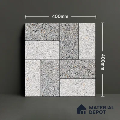 Parking Floor Tile TL 02370 16 x 16 inch Vitrified Anti Skid Matte Finish Heavy Duty Tile - 12 mm | Suitable For Outdoor, Heavy Traffic Areas | Pattern Alignment May Vary | 2-3 mm Spacer is Mandatory